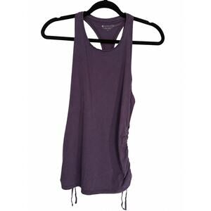 Athleta Encore Cinch Tank Wns Small Purple Ruched Racerback Yoga Pilates Gym Top
